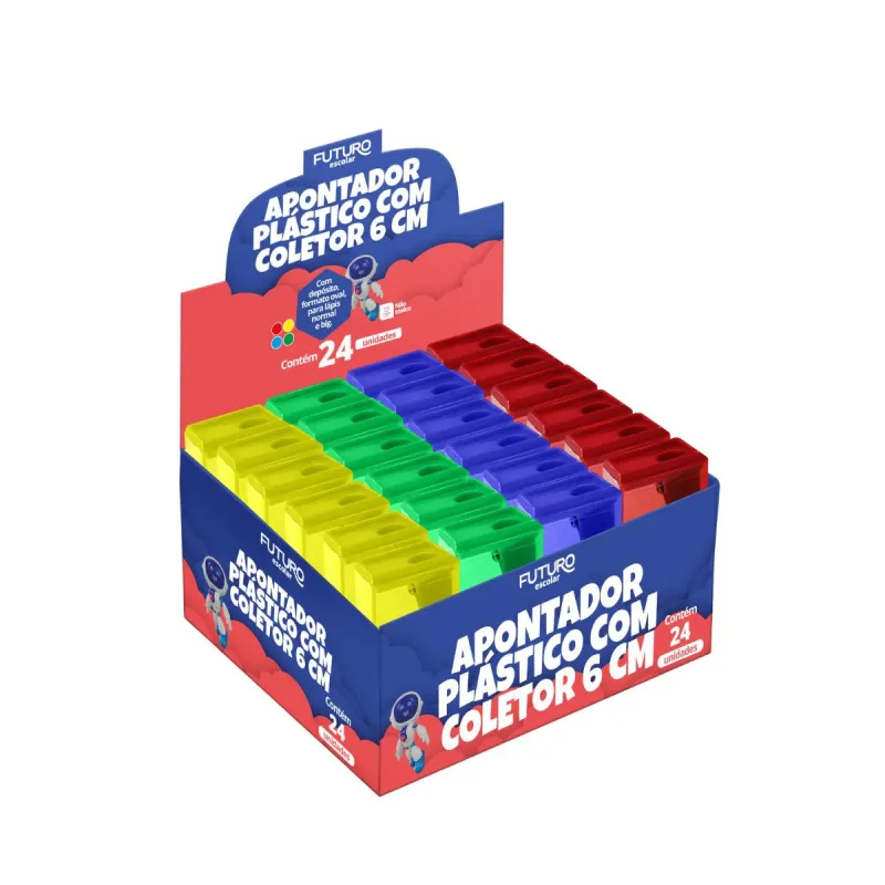 Apontador Plastico com Desposito 6cm Futuro