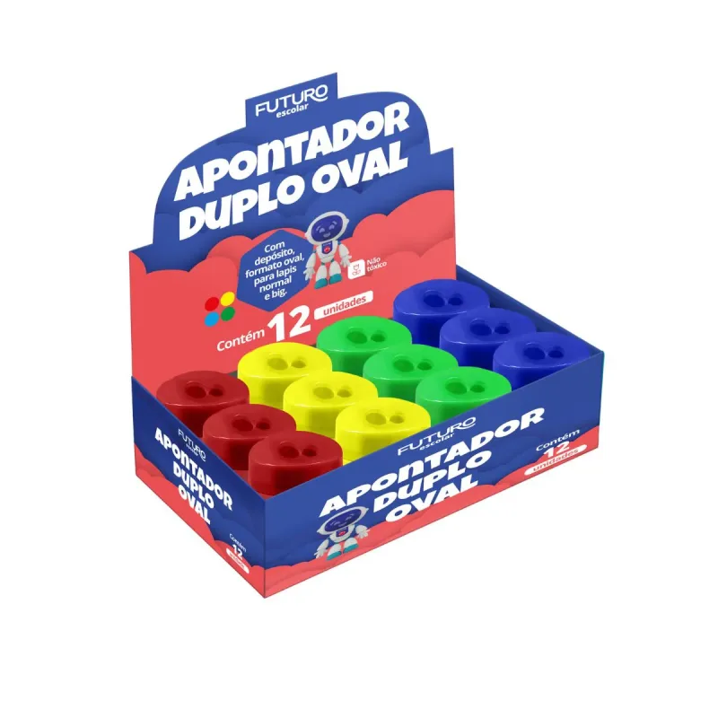 Apontador Duplo com Desposito Futuro Oval com 12 Unidades