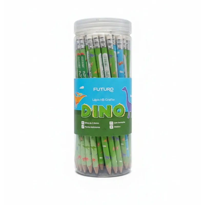 Lapis Hb Grafite Futuro Dino com Borracha com 72 Unidades
