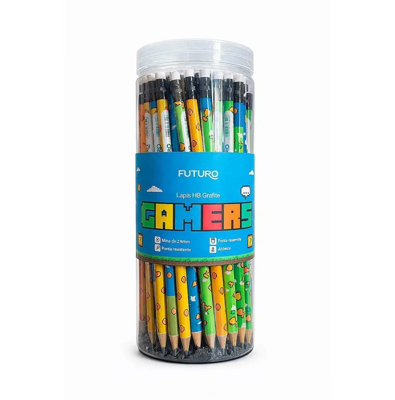Lapis Hb Grafite Futuro Gamer com Borracha com 72 Unidades