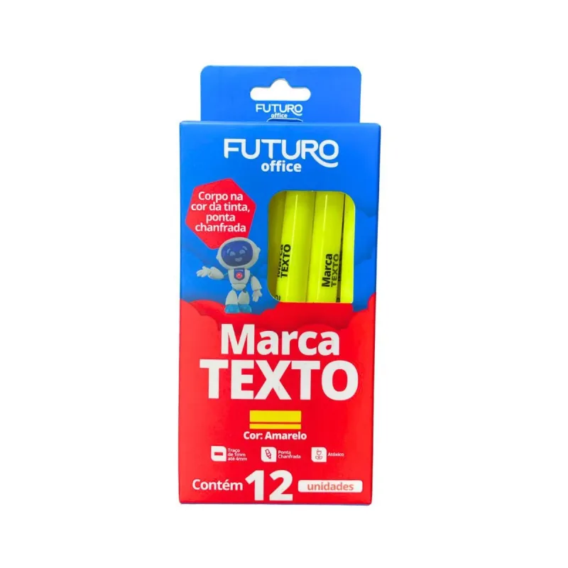 Marca Texto Futuro Amarelo com 12 Unidades