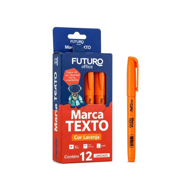 Marca Texto Laranja - 12 Unds - Futuro