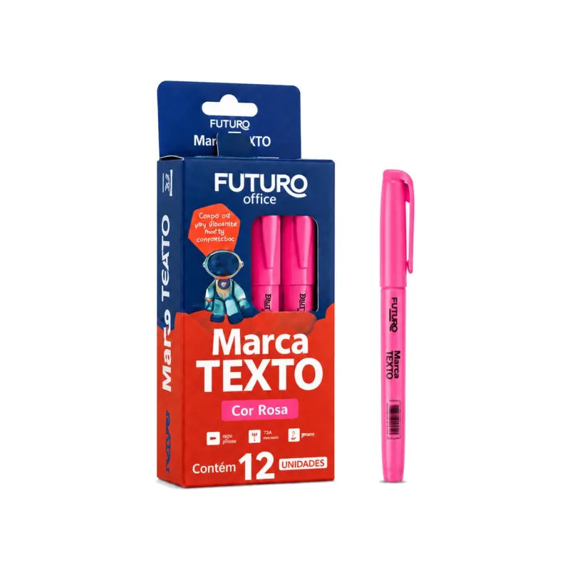 Marca Texto Rosa - 12 Unds - Futuro