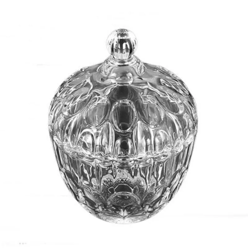 Bomboniere Potiche De Vidro Decorado Transparente 14cm