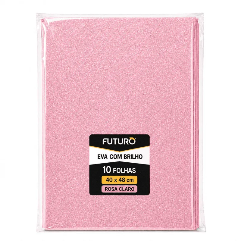 EVA Brilho 40x48 Rosa Claro - 10 Fls - Futuro