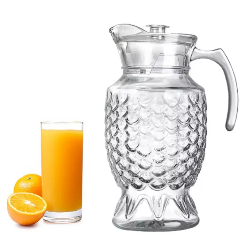 Jarra De Vidro Com Tampa Suco Água 1,8 Litros Transparente