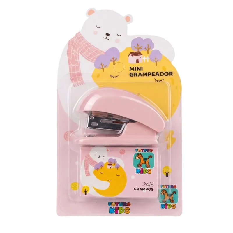 Kit Mini Grampeador Futuro com Grampos 24/6