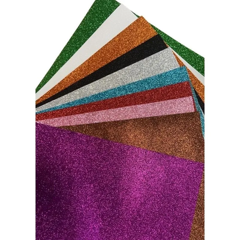 Placas De Eva Glitter 40x60cm Pacote 5 Folhas - Verde-claro