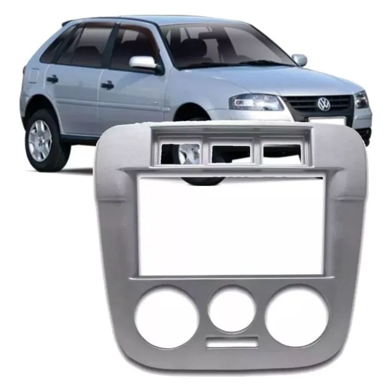 Moldura Painel Dvd 2din Gol Parati Saveiro G4 Prata
