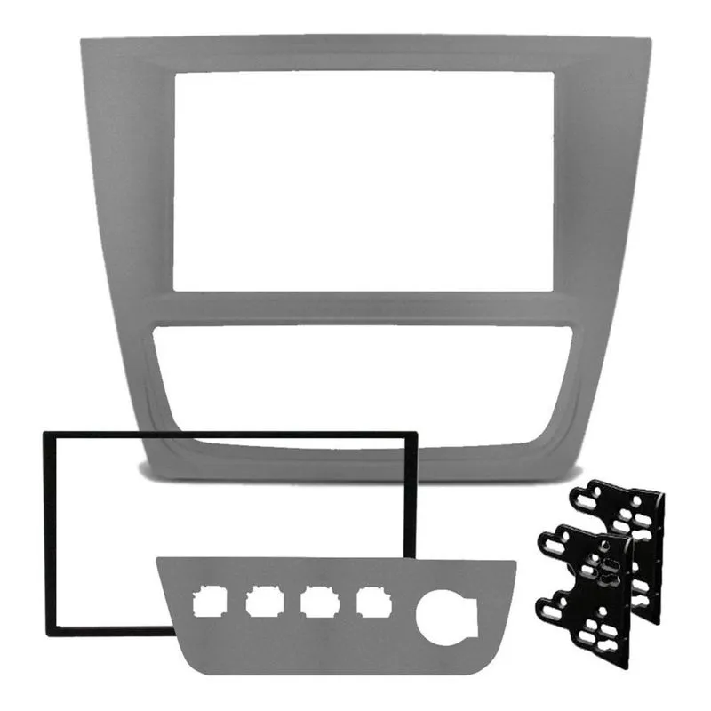 Moldura de Rádio 2 din Gol/Voyage/Saveiro 13/ cinza + moldura 4 botões japonês e chinês