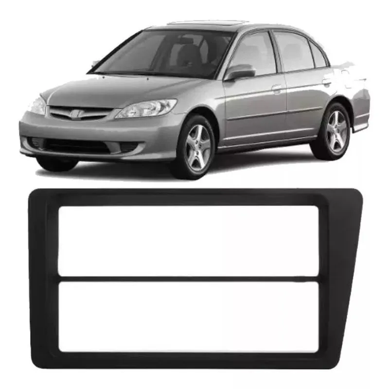 Moldura Painel Dvd 2din Civic 2001 A 2006 Preta