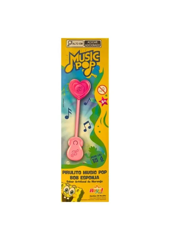 ROYAL TOYS PIRULITO MUSIC BOB ESPONJA 15g - Pirulito musical. Origem: China