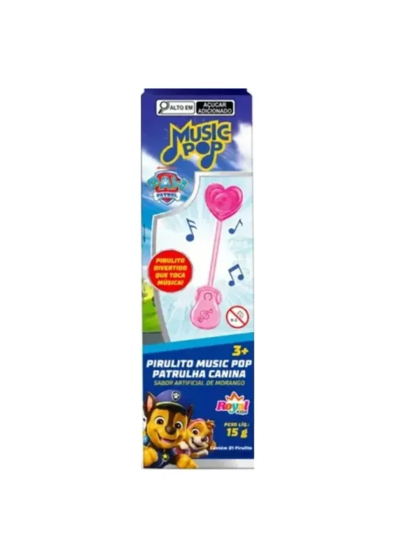 ROYAL TOYS PIRULITO MUSIC PATRULHA CANINA 15g - Pirulito musical. Origem: China