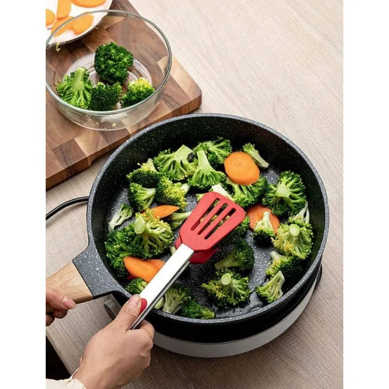 Pinça Espátula Pegador Com Silicone 33 Cm Vermelho - Mimo
