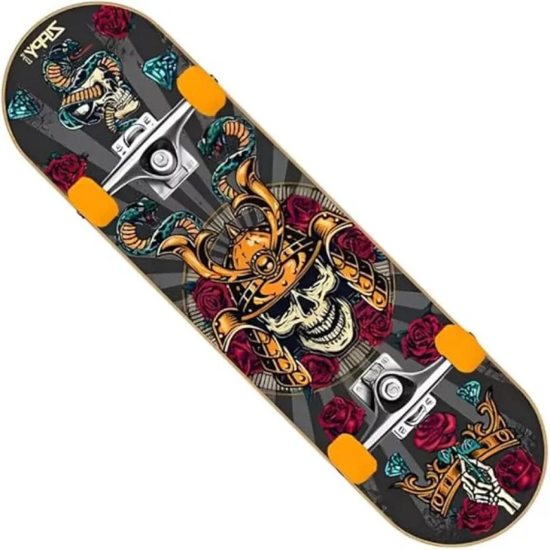 Skate Semi Profissional Estampa Caveira 6956 - Zippy Toys