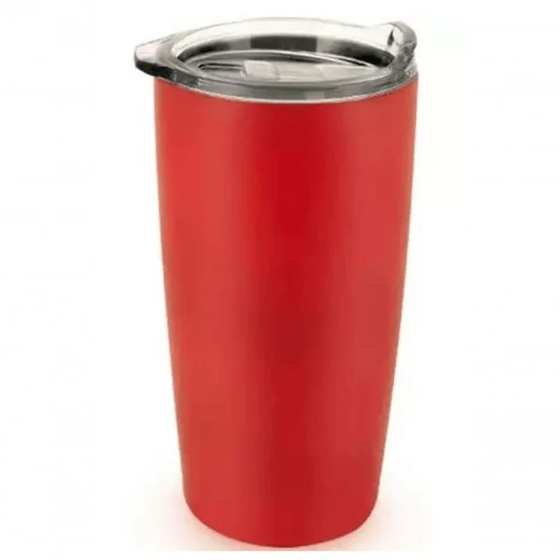 Copo Térmico Inox Red Parede Dupla Com Tampa 590 Ml - Mimo Style - Aj20038