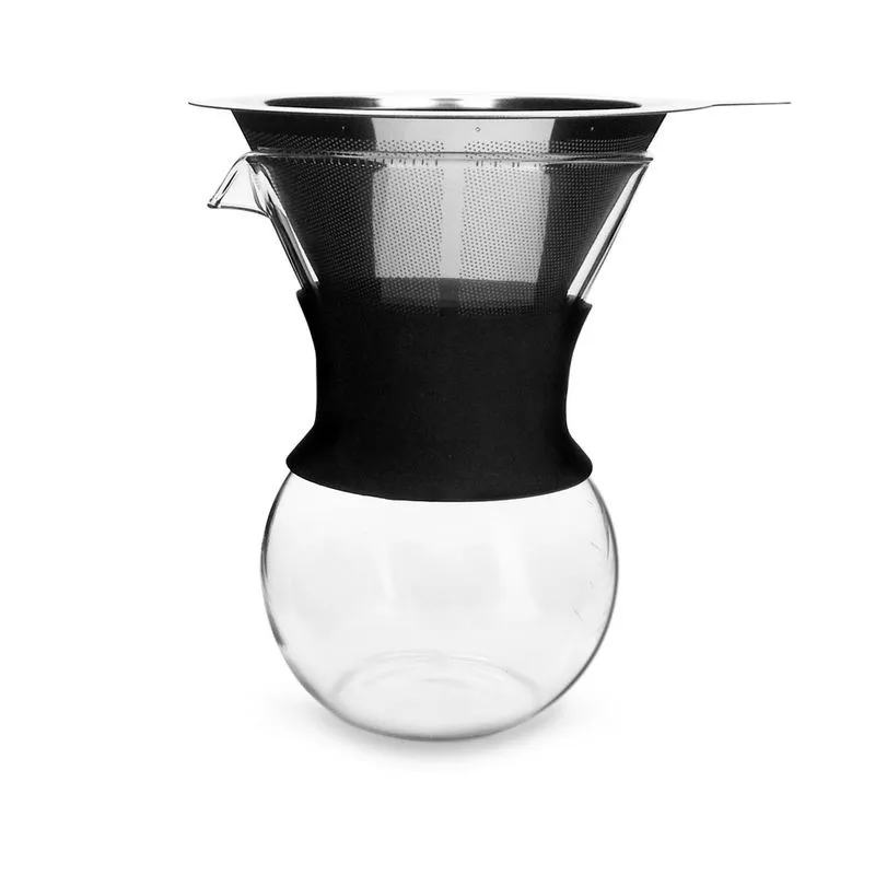 Coador Cafeteira Com Filtro Em Inox 350 Ml Detalhe Silicone - Mimo Style