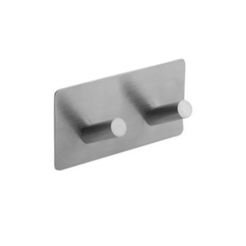 Gancho Duplo Em Inox Com Fixação Por Adesivo - Mimo Style