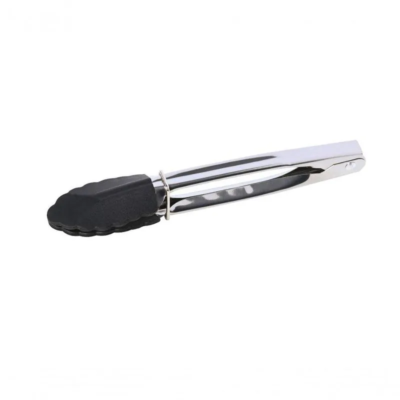 Jogo 2 Pegadores Salada Inox Silicone Preto 18 Cm Mimo Style