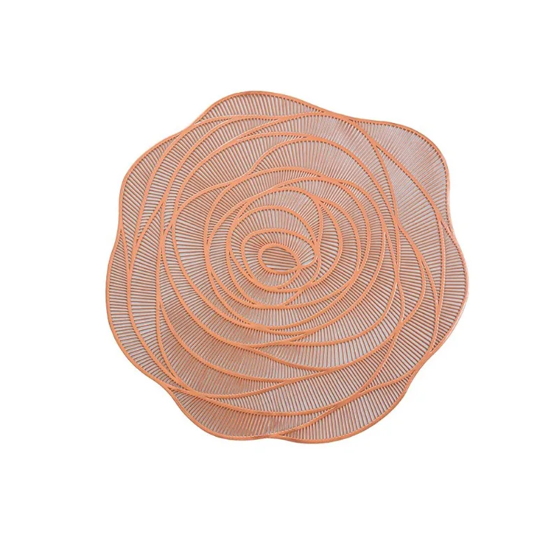 Jogo Americano 4 Lugares e Porta Copo Flor Bronze Mimo Style