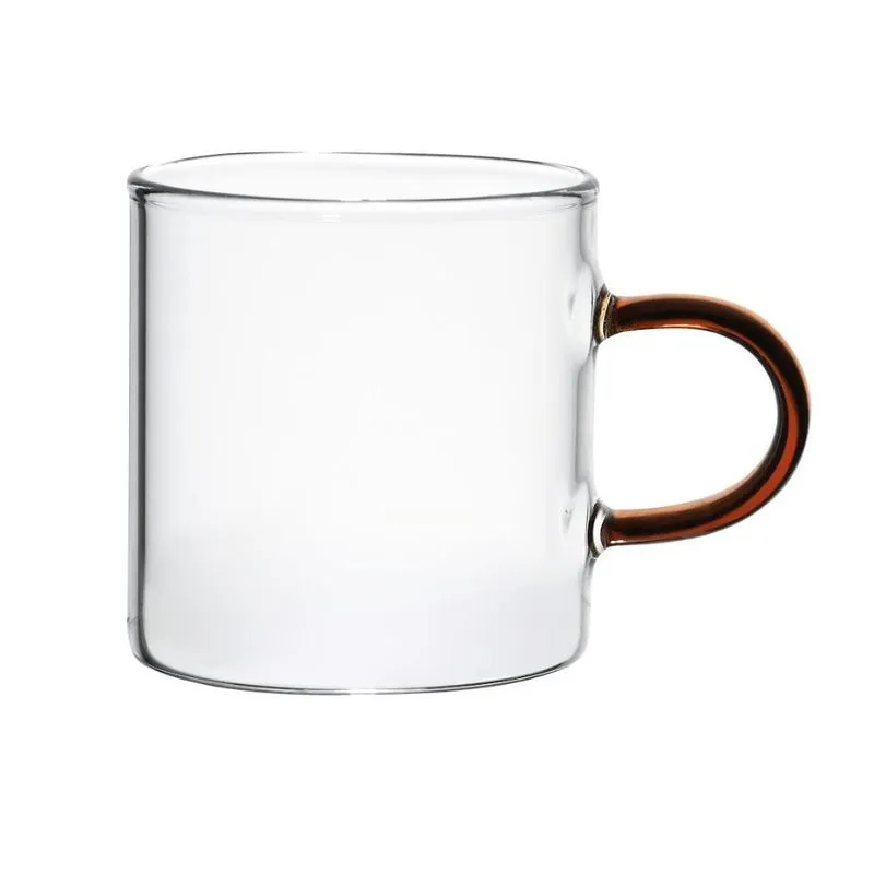 Caneca Vidro Boro Com Alça Âmbar 100 Ml Mimo Style Tc22126