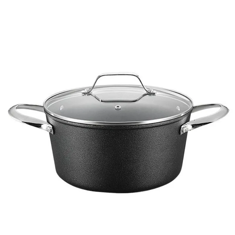 Panela Caçarola Antiaderente Titânio 20cm 2,8L Cooktop Fogão Indução Avulsa Black Rock