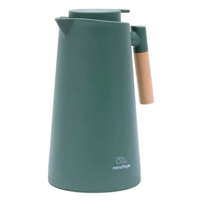 Garrafa Térmica Vetro Cabo De Madeira 1L Verde Jade Mimo Style