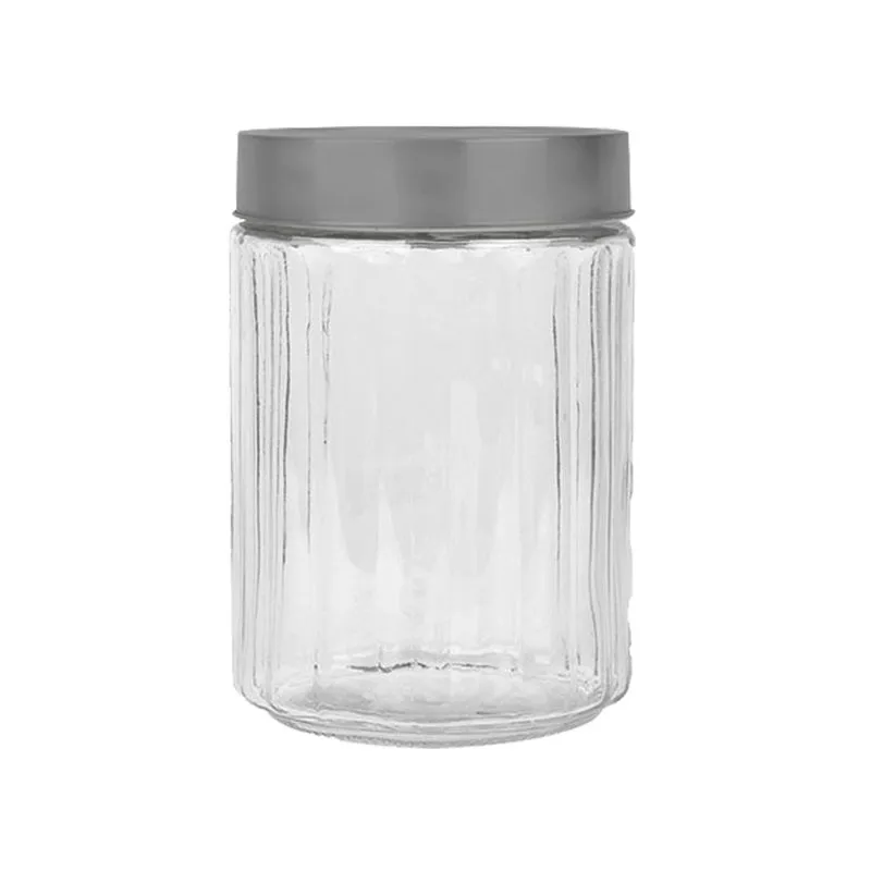 Pote De Vidro Sleek Com Tampa Inox 1,35L Mimo Style
