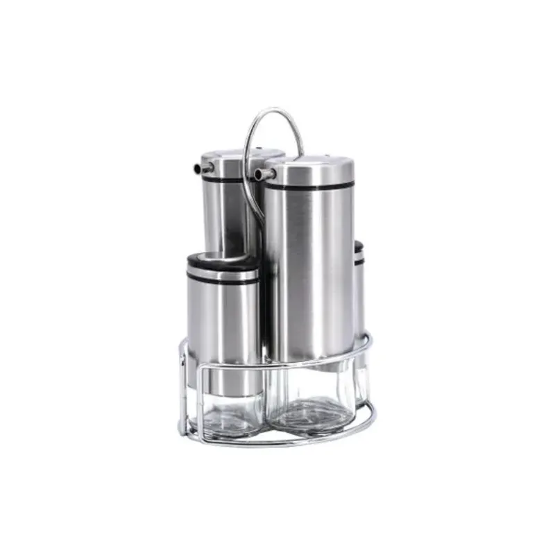 Jogo de 4 Galheteiros Inox Mimo VD24006