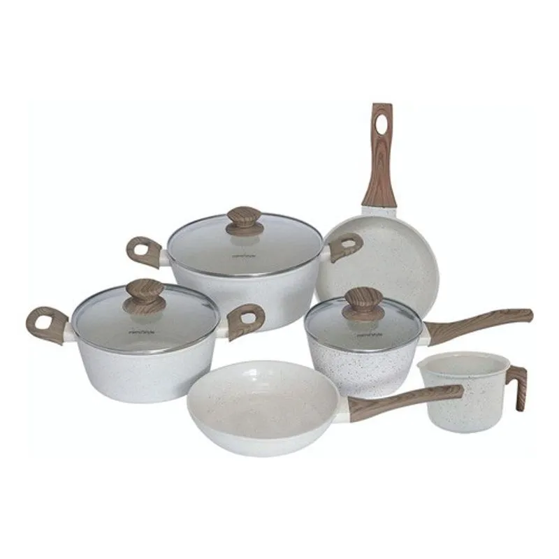 Conjunto De Panelas Indução Cerâmica Fundo Triplo 6 Peças Mimo Style