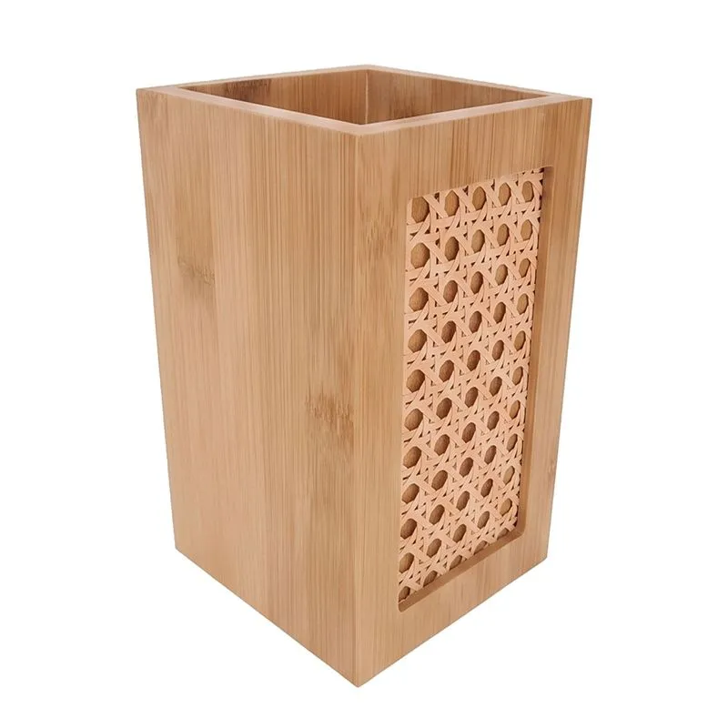 Porta Talher Em Bambu Com Palhinha Ecokitchen Mimo Style