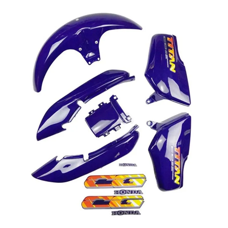 Kit Carenagem Cg Titan 125 1995 Azul Com Adesivo