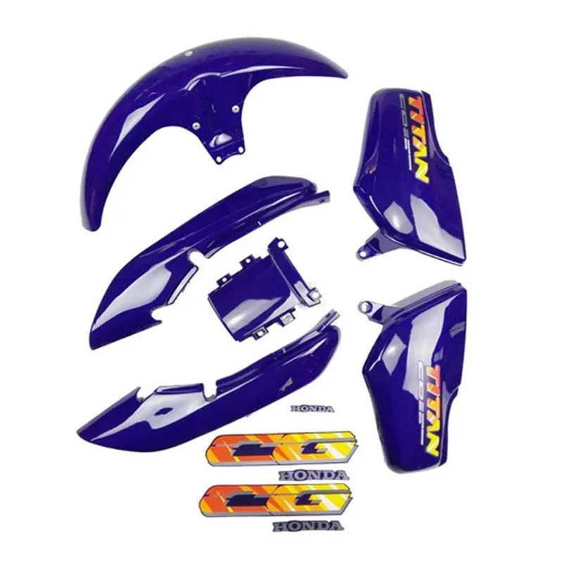 Kit Carenagem Cg Titan 125 1996 Azul Com Adesivo