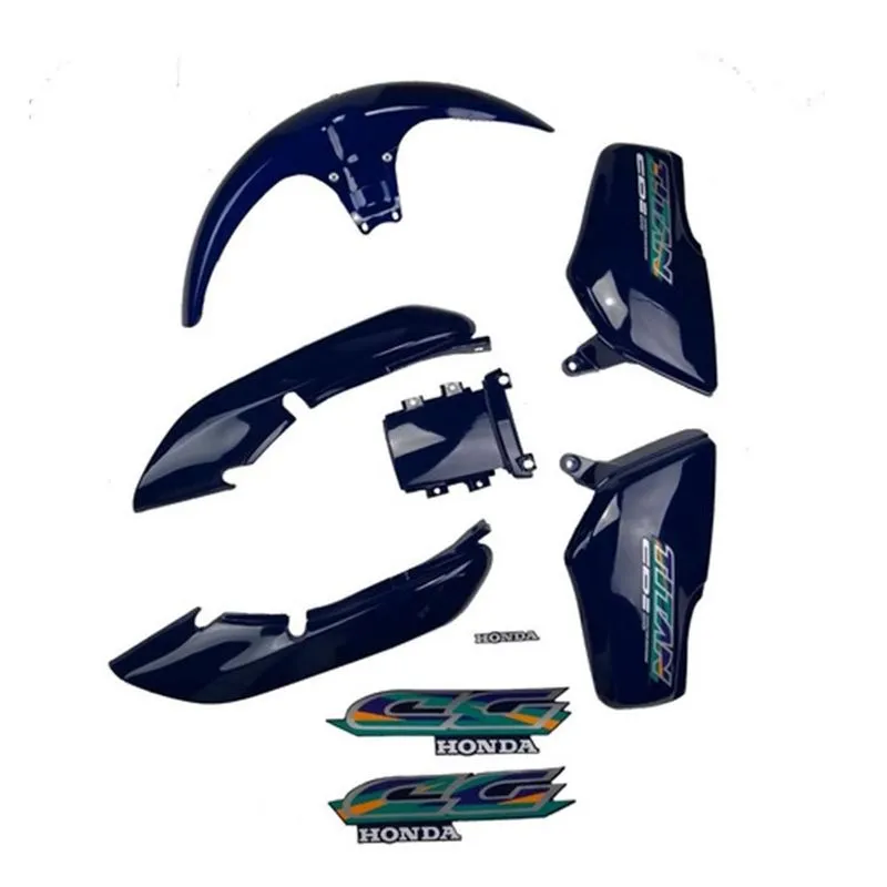 Kit Carenagem Cg Titan 125 1997 Azul Com Adesivo