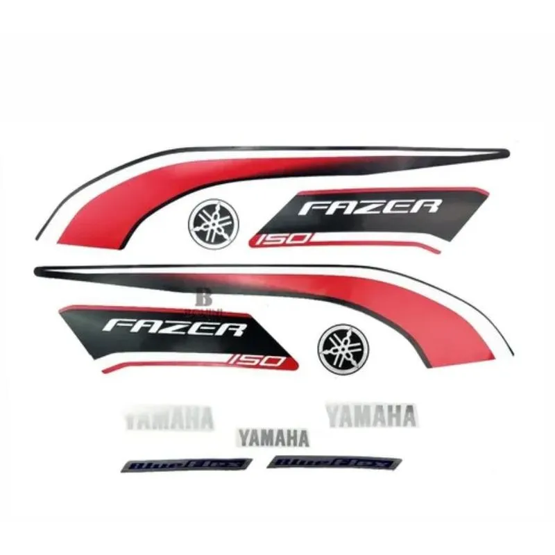Kit Adesivos Ys150 Fazer Ed 2014 A 2015 Vermelho