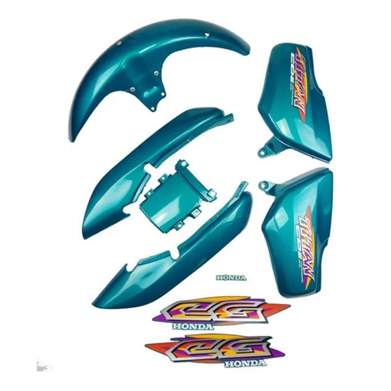 Kit Carenagem Cg Titan 125 1999 Verde Com Adesivo