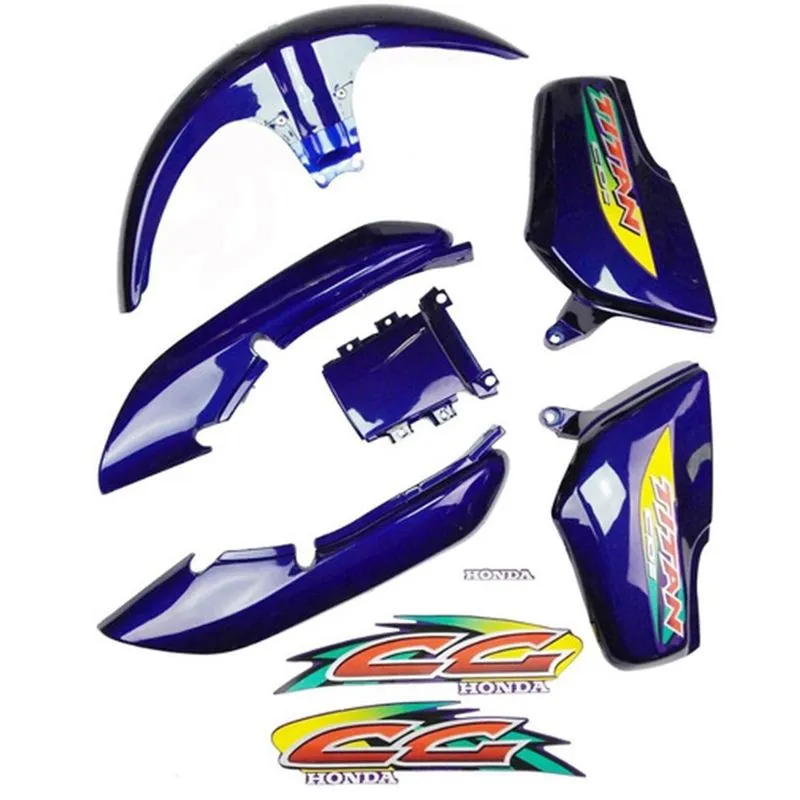 Kit Carenagem Cg Titan 125 1999/2000 Azul Com Adesivo