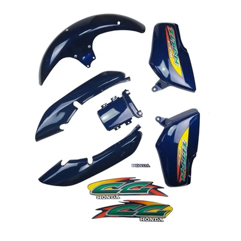 Kit Carenagem Titan 125 1999/2000 Azul Metálico Com Adesivo