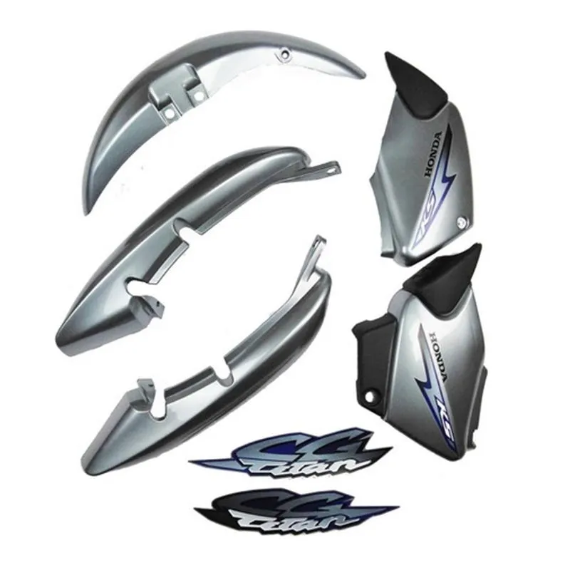 Kit Carenagem Cg Titan 125 2002 Ks Prata Com Adesivo