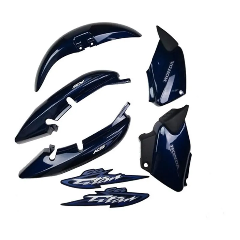Kit Carenagem Cg Titan 125 2003 Ks Azul Com Adesivo