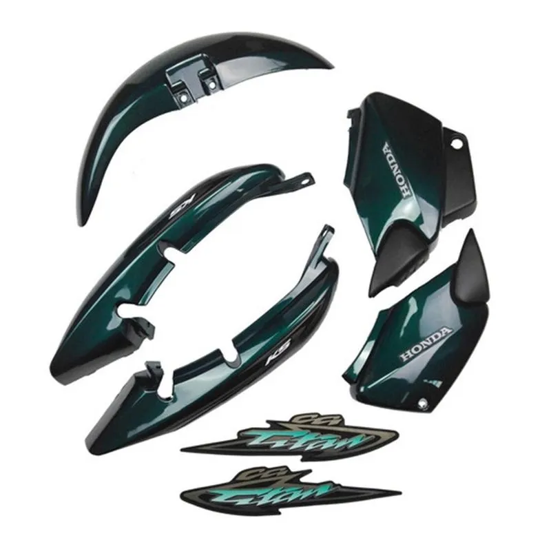 Kit Carenagem Cg Titan 125 2004 Ks Verde Com Adesivo