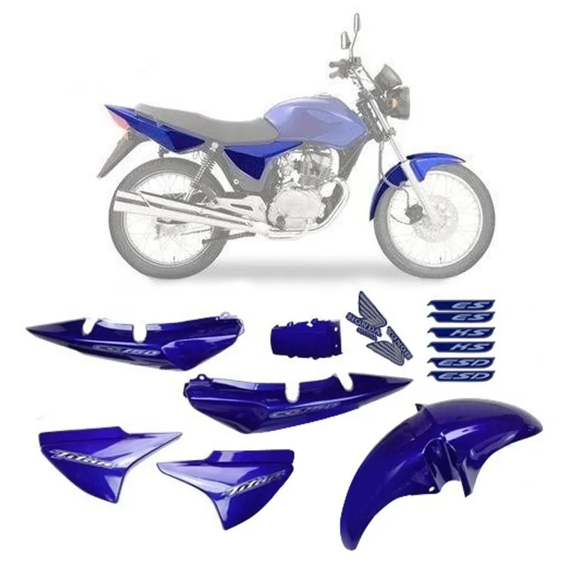 Kit Carenagem Cg Titan 150 Azul Ks Es Esd 2004 Com Adesivo