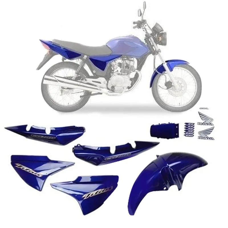 Kit Carenagem Cg Titan 150 Azul Ks Es Esd 2005 Com Adesivo
