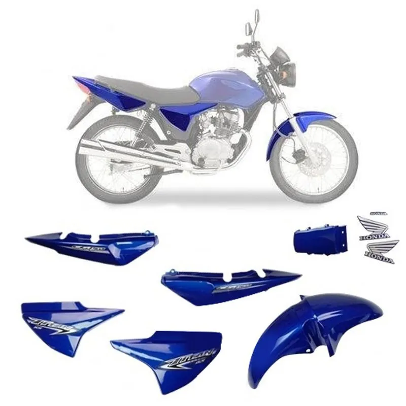 Kit Carenagem Cg Titan 150 Azul Esd 2007 Com Adesivo
