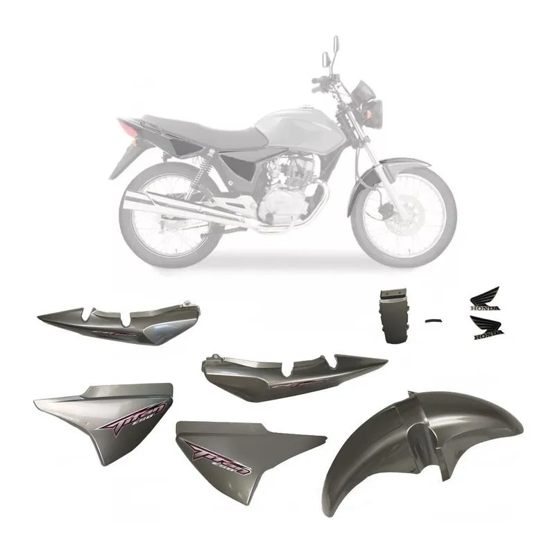 Kit Carenagem Cg Titan 150 Prata Esd 2008 Com Adesivo
