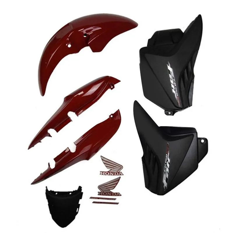Kit Carenagem Cg Fan 150 2010 Esi Vermelha Com Adesivos