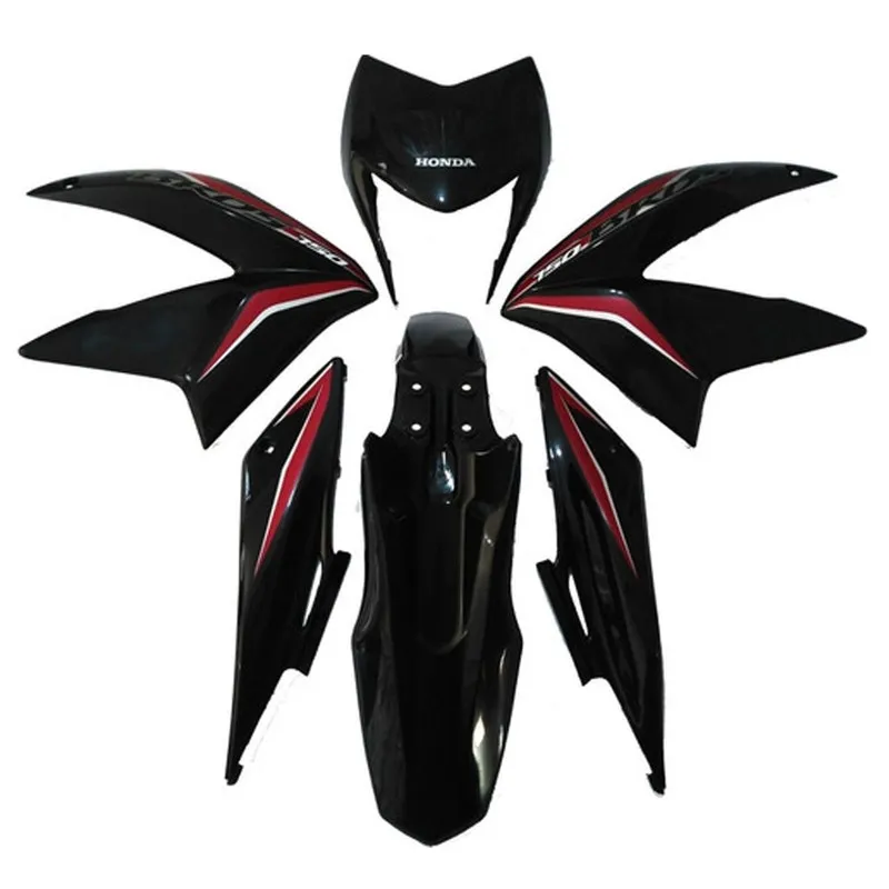 Kit Carenagem Nxr 150 Bros 2013 Preta Com Adesivo