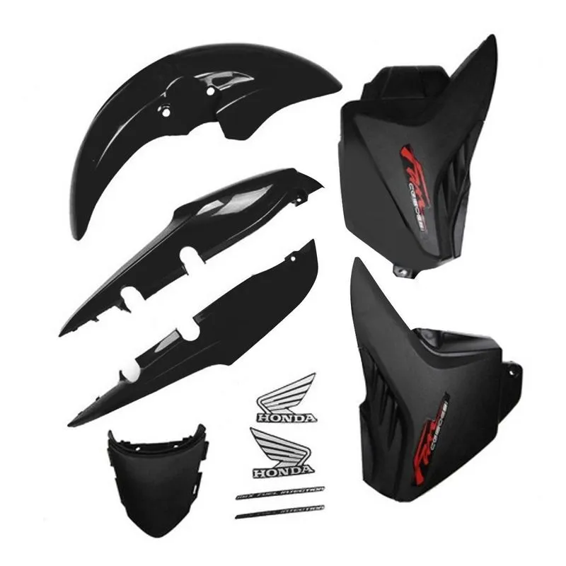 Kit Carenagem Cg Fan 150 2013 Esdi Preta Com Adesivos