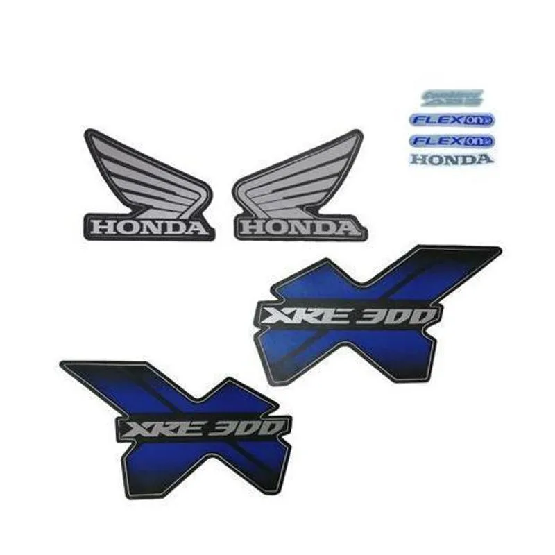 Kit Jogo Adesivo Faixa Honda Xre 300 2015 Preta - 1197