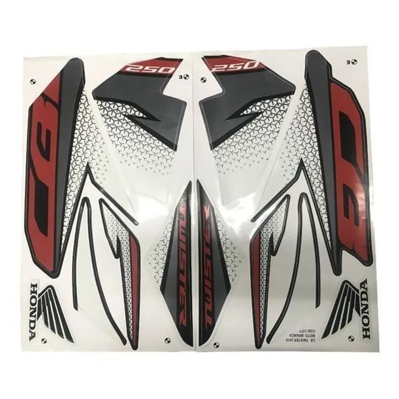 Kit Jogo Adesivo Faixa Cb 250 F Twister 2019 Branca - 1277